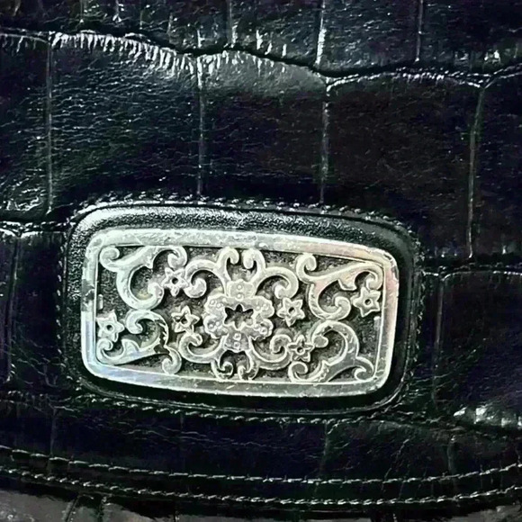 Brighton Black Crocodile Shoulder Bag - Picture 5 of 5